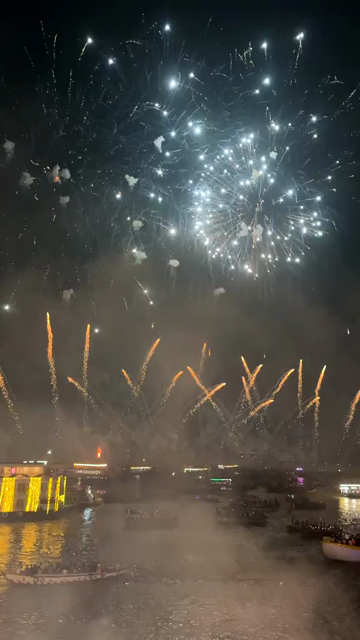 Vertical Aerial Night View of Dev Deepawali Festival at Varanasi Ghats India