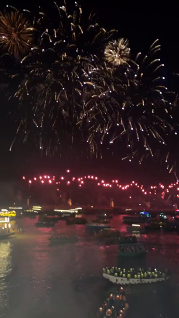 Vertical Aerial Night View of Dev Deepawali Festival at Varanasi Ghats India