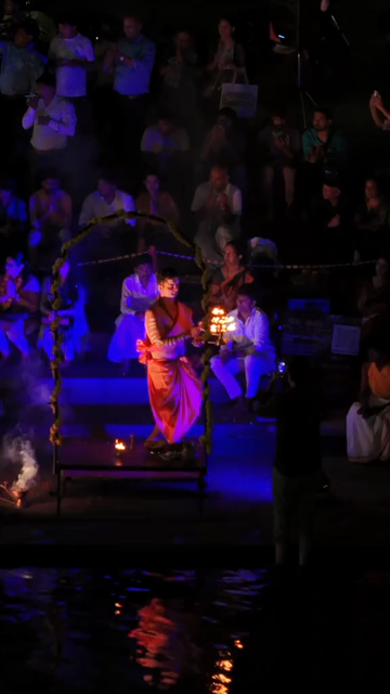 20th April 2026 : Vertical Aerial Night View of Godavari Aarti Ceremony in Nashik Maharashtra India