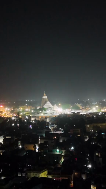 Vertical Aerial Night View of Jagannath Temple Puri Odisha India