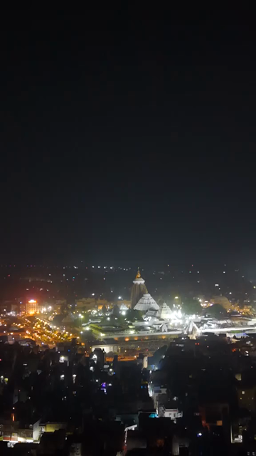 Vertical Aerial Night View of Jagannath Temple Puri Odisha India