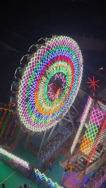 Vertical Aerial Night View of Pushkar Mela Fairground Rajasthan