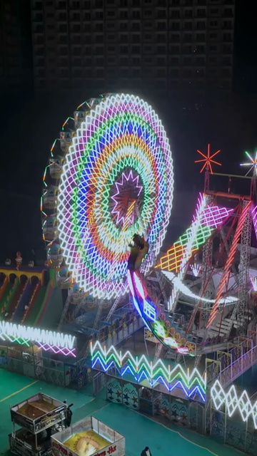 Vertical Aerial Night View of Pushkar Mela Fairground Rajasthan