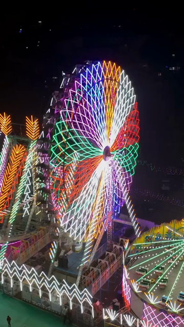 Vertical Aerial Night View of Pushkar Mela Fairground Rajasthan