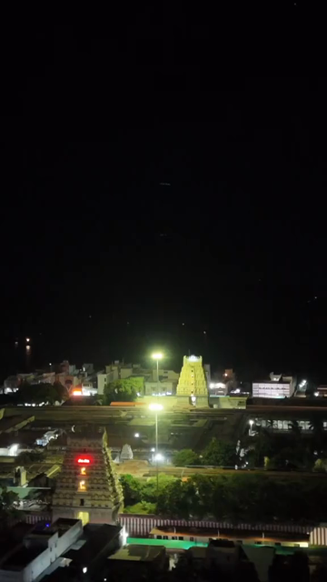 Vertical Aerial Night View of Ramanathaswamy Temple Rameswaram Tamil Nadu India