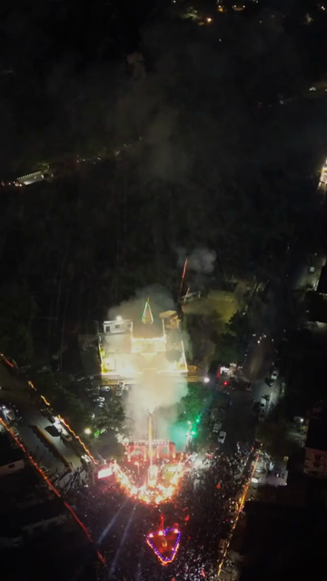Vertical Aerial Night View of Shivaji Jayanti Celebration in Maharashtra, India