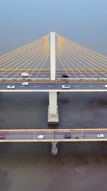 Vertical Aerial Shot of Atal Setu Bridge Goa India