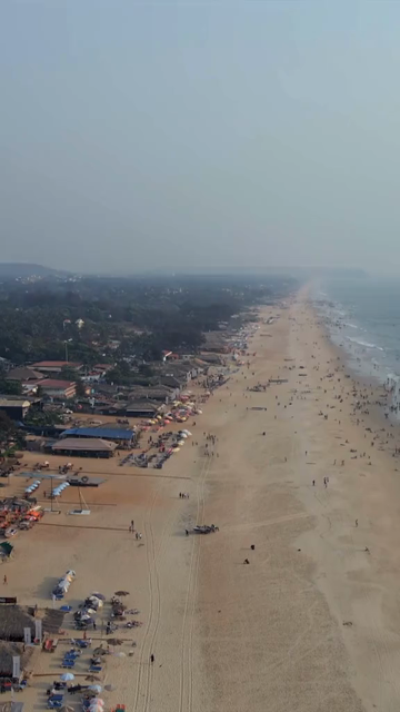 Vertical Aerial Shot of Baga Beach Goa India