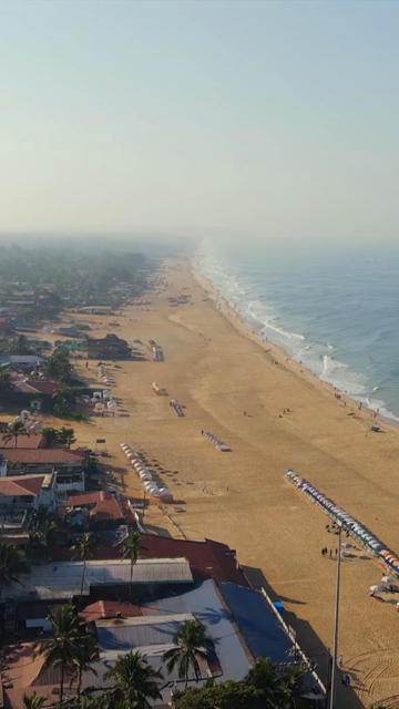 Vertical Aerial Shot of Baga Beach Goa India
