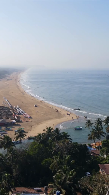Vertical Aerial Shot of Baga Beach Goa India