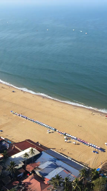 Vertical Aerial Shot of Baga Beach Goa India