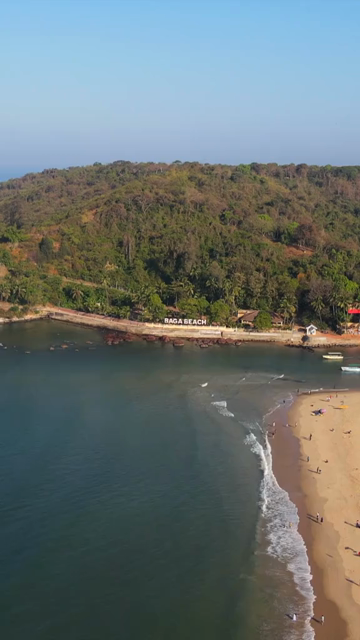 Vertical Aerial Shot of Baga Beach Goa India