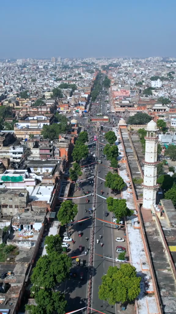 Vertical Aerial Shot of Bapu Bazaar Jaipur Rajasthan India