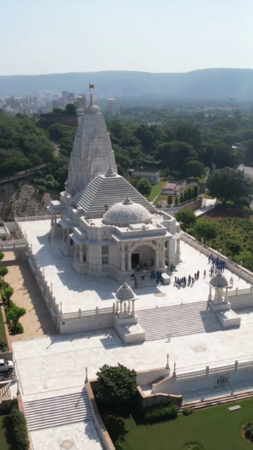 Vertical Aerial Shot of Birla Mandir Jaipur Rajasthan India