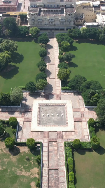 Vertical Aerial Shot of City Palace Jaipur Rajasthan India