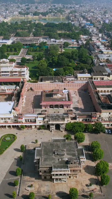 Vertical Aerial Shot of City Palace Jaipur Rajasthan India
