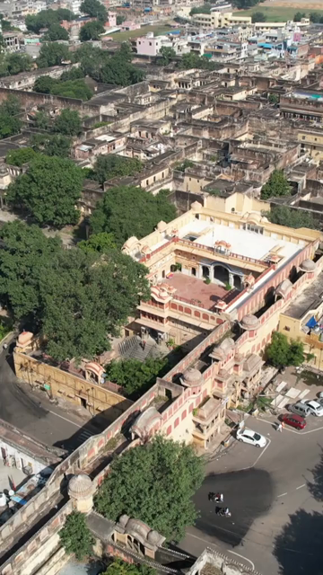 Vertical Aerial Shot of City Palace Jaipur Rajasthan India
