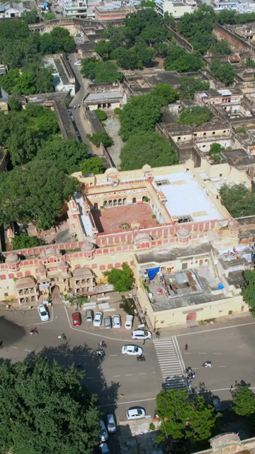 Vertical Aerial Shot of City Palace Jaipur Rajasthan India