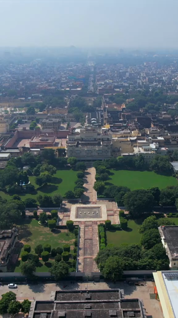 Vertical Aerial Shot of City Palace Jaipur Rajasthan India