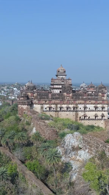 Vertical Aerial Shot of Datia Palace Madhya Pradesh India