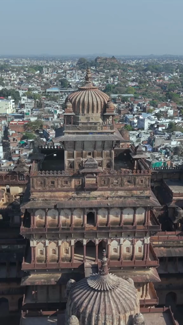 Vertical Aerial Shot of Datia Palace Madhya Pradesh India