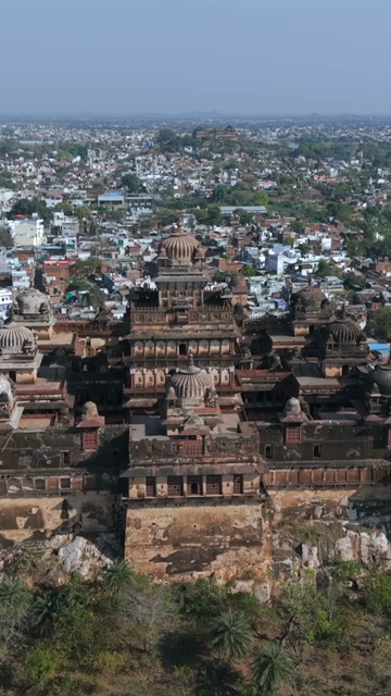 Vertical Aerial Shot of Datia Palace Madhya Pradesh India