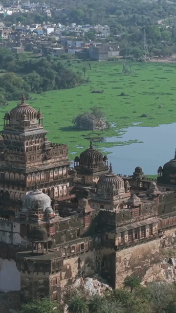 Vertical Aerial Shot of Datia Palace Madhya Pradesh India