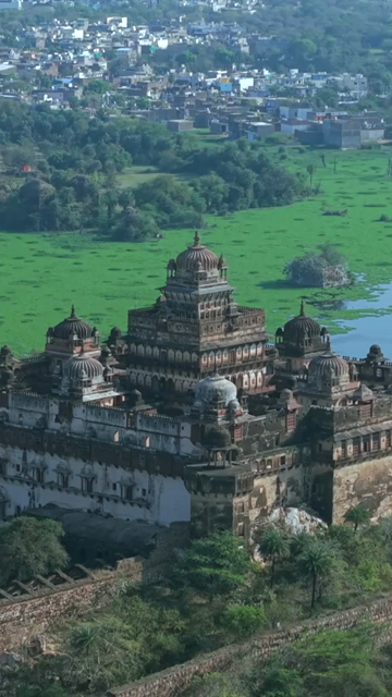 Vertical Aerial Shot of Datia Palace Madhya Pradesh India