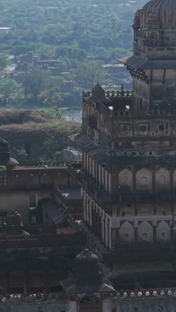 Vertical Aerial Shot of Datia Palace Madhya Pradesh India