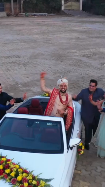 09th Feb 2026 : Vertical Aerial Shot of Groom and Wedding Guests Dancing at Baraat Arrival