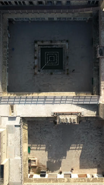 Vertical Aerial Shot of Hawa Mahal Jaipur Rajasthan India