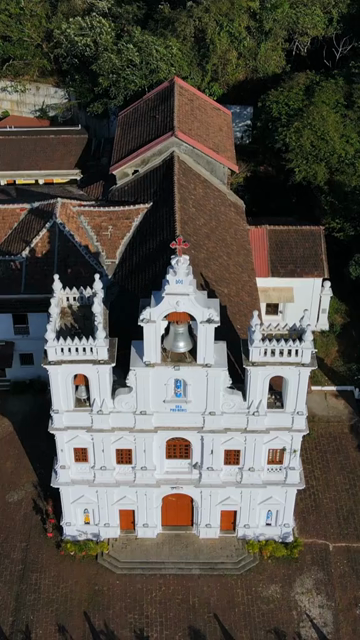 Vertical Aerial Shot of Immaculate Conception Church Panjim Goa India