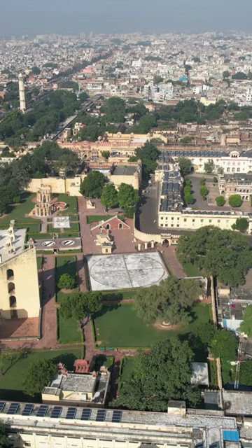 Vertical Aerial Shot of Jantar Mantar Jaipur Rajasthan India