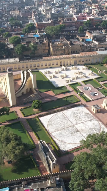 Vertical Aerial Shot of Jantar Mantar Jaipur Rajasthan India