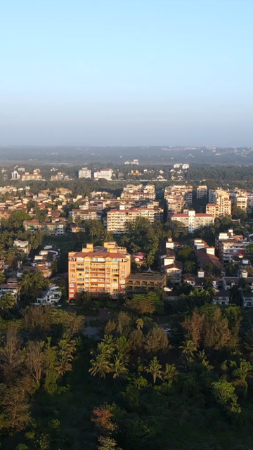 Vertical Aerial Shot of Miramar Area Panjim Goa India