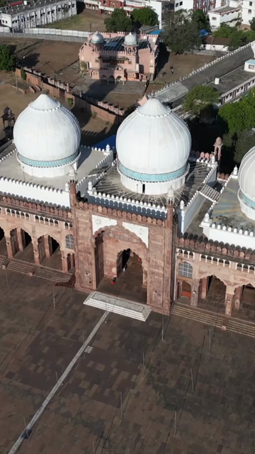 Vertical Aerial Shot of Taj-ul-Masajid Mosque Bhopal India