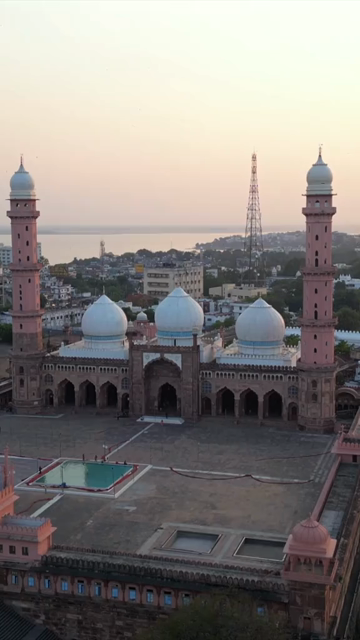 Vertical Aerial Shot of Taj-ul-Masajid Mosque Bhopal India