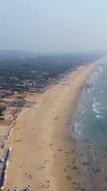 Vertical Aerial Timelapse View of Baga Beach Goa India