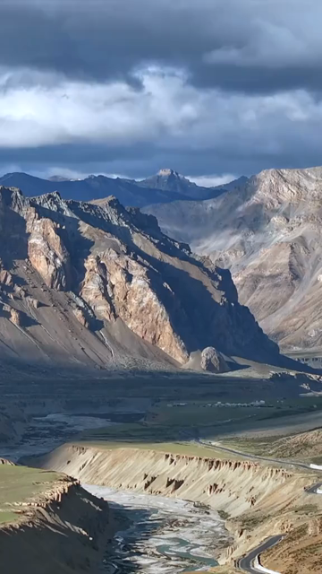 Vertical Aerial Timelapse of Mountain Landscape in Ladakh India