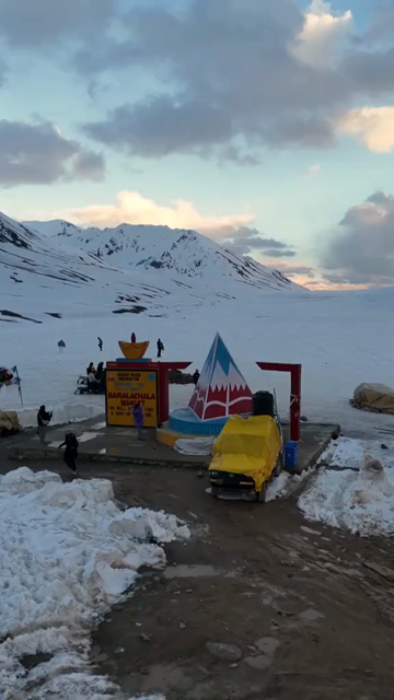 Vertical Aerial View of Snow-Covered Baralacha La Pass, Himalayan Mountains, Ladakh, India