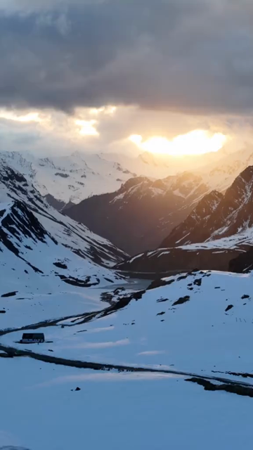 Vertical Aerial View of Snow-Covered Baralacha La Pass, Himalayan Mountains, Ladakh, India