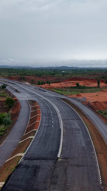Vertical Aerial View Highway Jabalpur, Madhya Pradesh, India