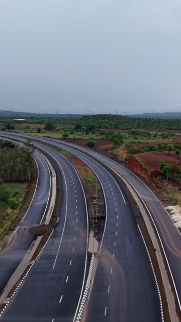 Vertical Aerial View Highway Jabalpur, Madhya Pradesh, India