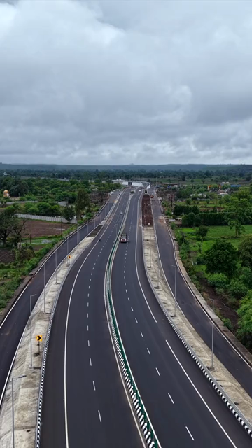 Vertical Aerial View Highway Jabalpur, Madhya Pradesh, India