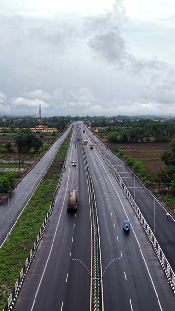 Vertical Aerial View Highway Jabalpur, Madhya Pradesh, India