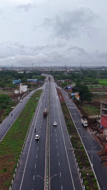 Vertical Aerial View Highway Jabalpur, Madhya Pradesh, India