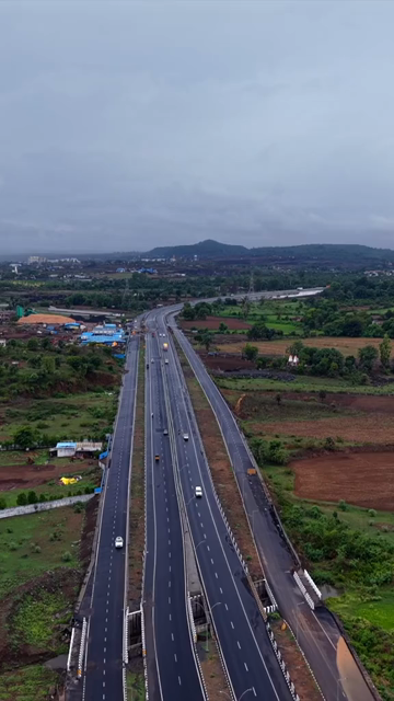 Vertical Aerial View Highway Jabalpur, Madhya Pradesh, India