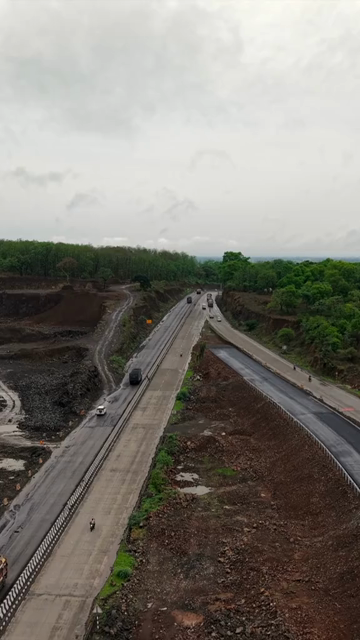 Vertical Aerial View Highway Jabalpur, Madhya Pradesh, India