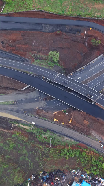 Vertical Aerial View Highway Jabalpur, Madhya Pradesh, India
