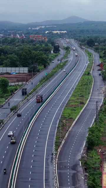 Vertical Aerial View Highway Jabalpur, Madhya Pradesh, India